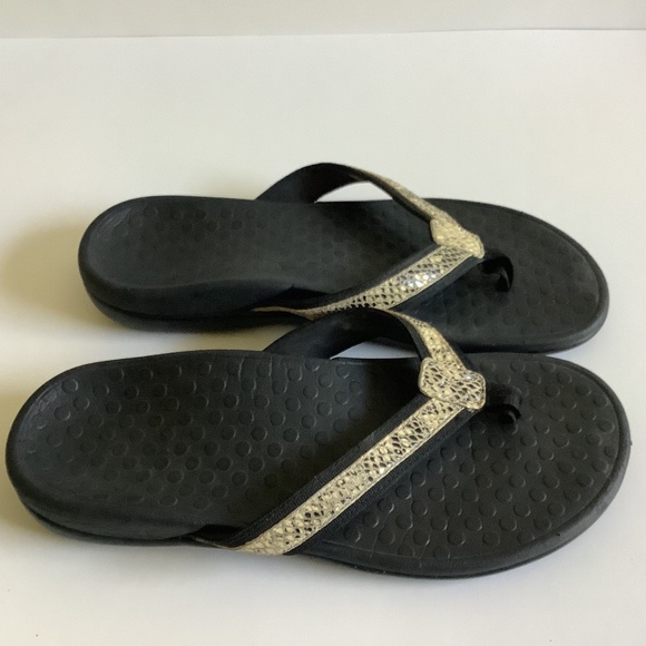 Vionic Tide II Black Brown Snakeskin Print Arch Support Sandals-Size 8 - Picture 1 of 6
